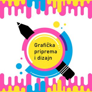Grafička priprema i dizajn – šarena ilustracija olovke i tiskarskih boja