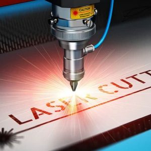 Laserska glava tijekom obrade podloge